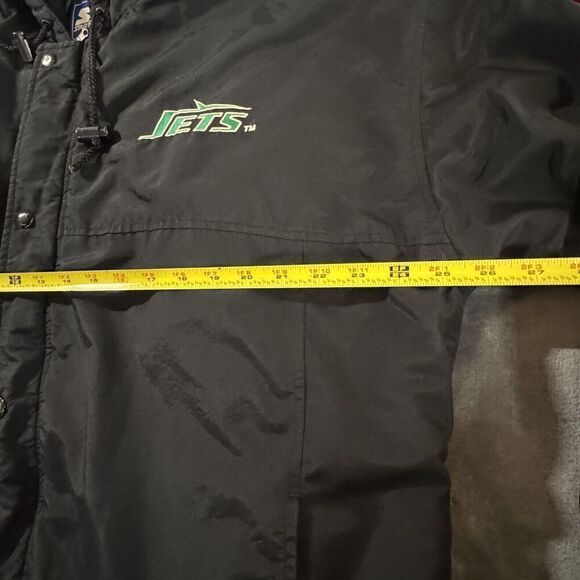 Vintage 1980’s Sz L Starter NFL New York Jets Puffer Jacket Full Zip Black Green - Picture 16 of 16